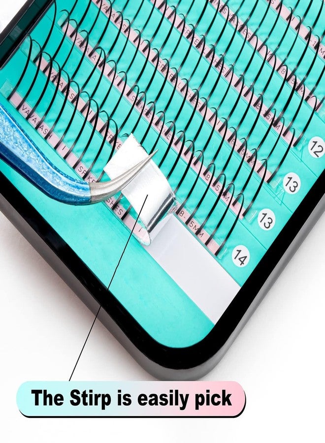 فافالاش مجموعة رموش فافالاش الجاهزة ذات المسامير المدببة، علبة متنوعة، 15-18 مم، انحناء C، 0.07 مم، لون أسود مطفي، لوازم تمديد الرموش، مسامير مدببة (C-0.07، 15-18 مم) - Image 4