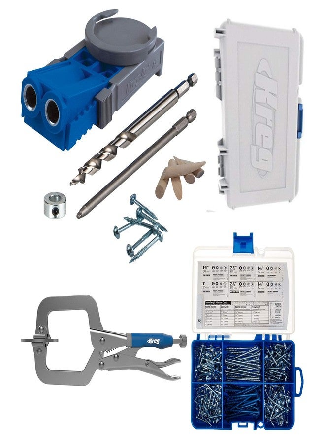 كريج نظام Kreg Jig R3 Master مع طقم براغي بدء التشغيل ومشبك وجه كلاسيكي مقاس 2 بوصة - مشابك لأعمال النجارة - مشابك خشبية فاخرة لأعمال النجارة - Image 1
