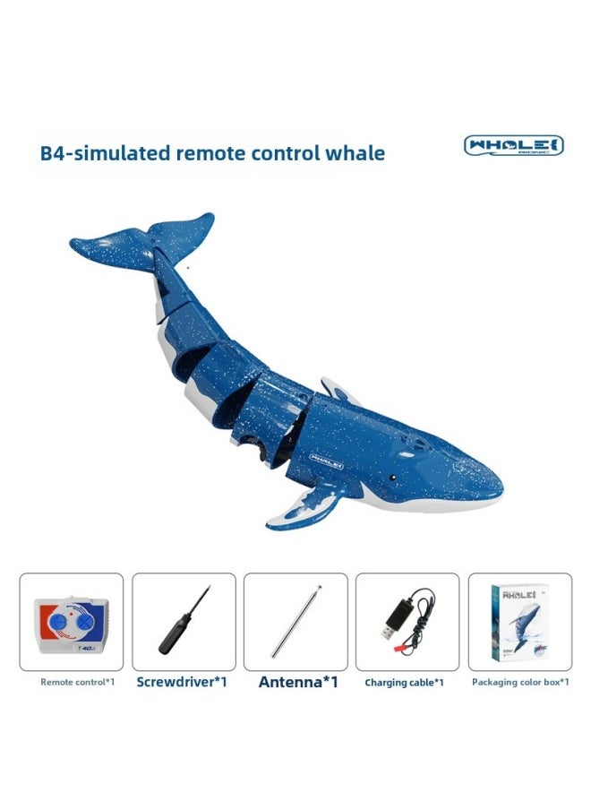 Remote Control Whale Real Electric Swimming Swing Dolphin Children Toy Remote Control Boat Boy Girl Birthday Gift-Color:Blue Whale Can Be Dived + Can Spray Water-Specifications:Official Standard  - Image 1