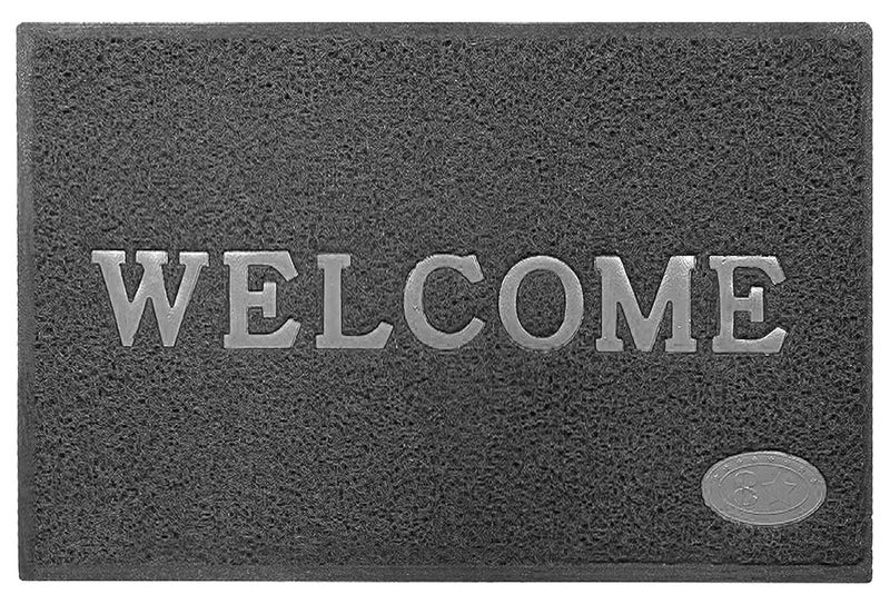 VSTUCART Welcome Door Mat Anti Skid PVC Doormat for Home Perdan for Main Door58x38 cm Grey Pack of 2 - Image 4