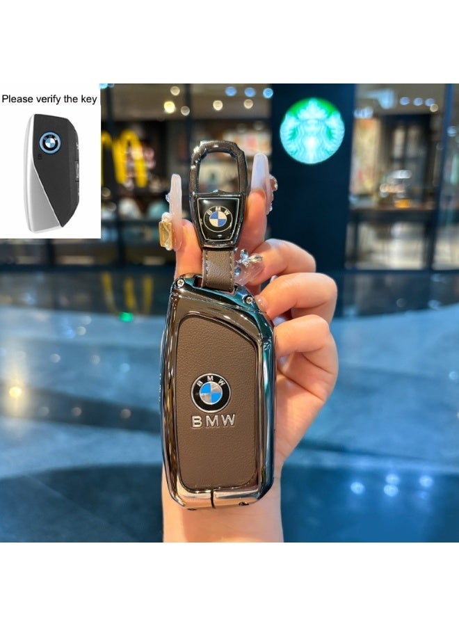 BMW Premium BMW Key Cover Shell for 3 Series 5 Series 7 Series X1 X5 X7 530li 525li - Red Leather Rope Buckle - Image 1