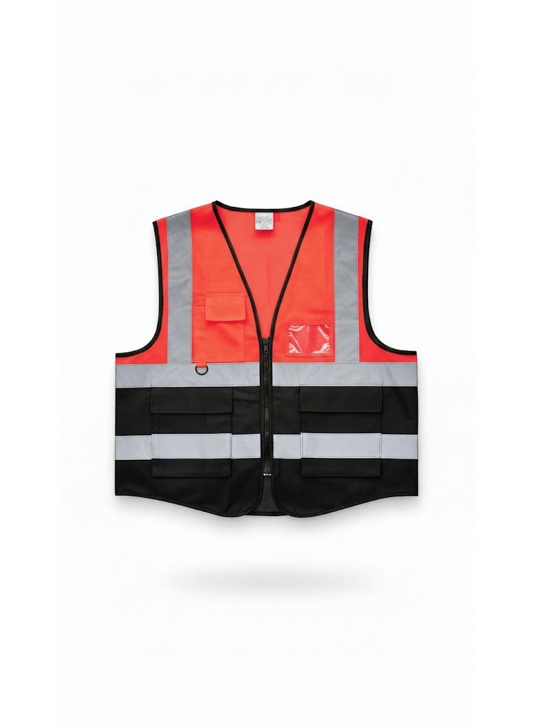 High Quality Engineers Safety Vest EN 20471 Specification Multi-Pocket, 360 Degree High Visibility Reflective, for Men and Women, Color (Red)... - Image 2