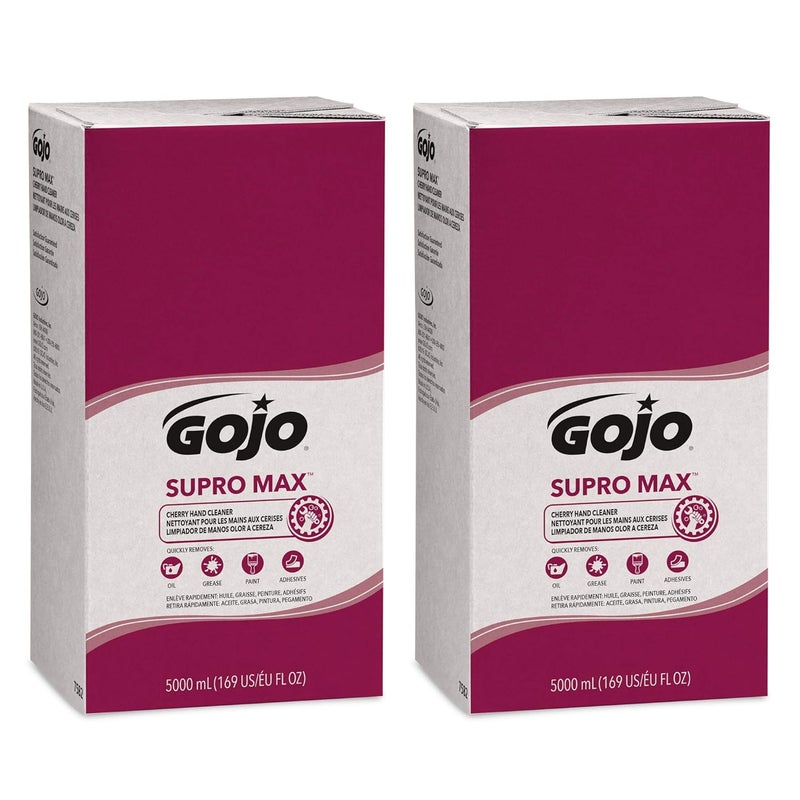 Gojo SUPRO MAX Cherry Hand Cleaner Cherry Fragrance, 5000 mL Heavy Duty Hand Cleaner Refill PRO TDX Touch-Free Dispenser (Pack of 2) - 7582-02 - Image 1