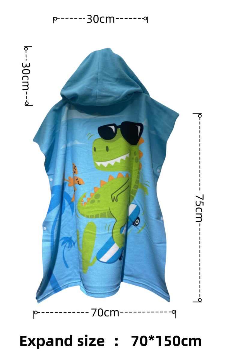 Heyla Children's raincoat hooded towel, quick drying children's bath towel. (Purchase and receive 1 backpack, backpack color is random)  - Image 5