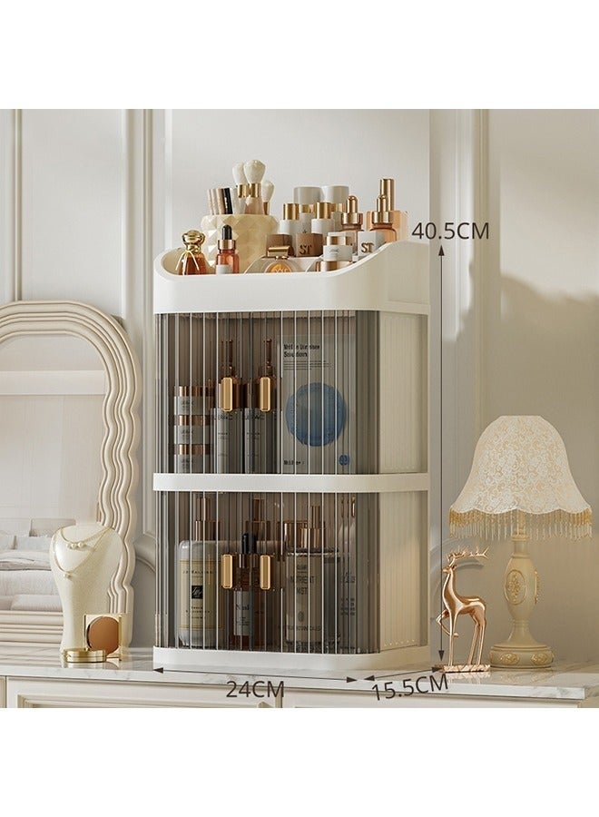 والالا صندوق تخزين كبير السعة لمستحضرات التجميل منظم أدراج المكياج والمجوهرات وطلاء الأظافر وحاوية مكياج سطح المكتب وصندوق تخزين مستحضرات التجميل لغرفة النوم - Image 3