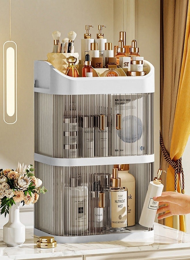 والالا صندوق تخزين كبير السعة لمستحضرات التجميل منظم أدراج المكياج والمجوهرات وطلاء الأظافر وحاوية مكياج سطح المكتب وصندوق تخزين مستحضرات التجميل لغرفة النوم - Image 1