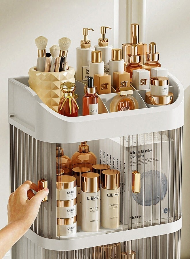 والالا صندوق تخزين كبير السعة لمستحضرات التجميل منظم أدراج المكياج والمجوهرات وطلاء الأظافر وحاوية مكياج سطح المكتب وصندوق تخزين مستحضرات التجميل لغرفة النوم - Image 5