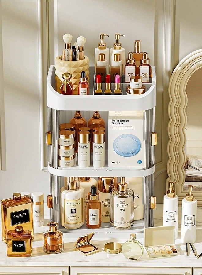 والالا صندوق تخزين كبير السعة لمستحضرات التجميل منظم أدراج المكياج والمجوهرات وطلاء الأظافر وحاوية مكياج سطح المكتب وصندوق تخزين مستحضرات التجميل لغرفة النوم - Image 4