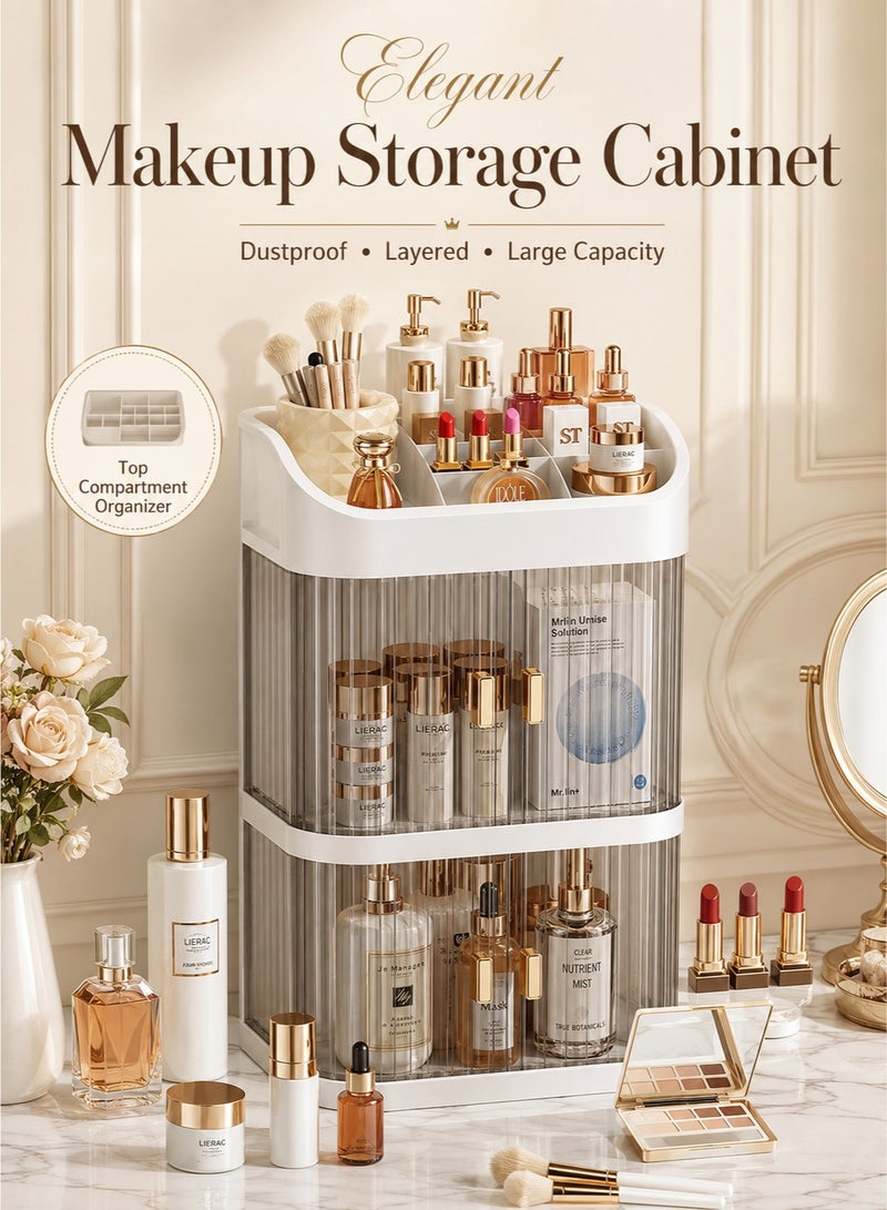 WALALLA Large Capacity Storage Box for Cosmetics Makeup Drawer Organizer Jewelry Nail Polish Makeup Container Desktop Cosmetic Storage Box for Bedroom - Image 1