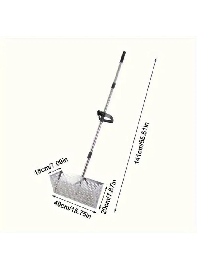 مشط الرمال الأسود بطول 55 بوصة بمقبض طويل قابل للفصل لتنظيف الشاطئ والبستنة - Image 5