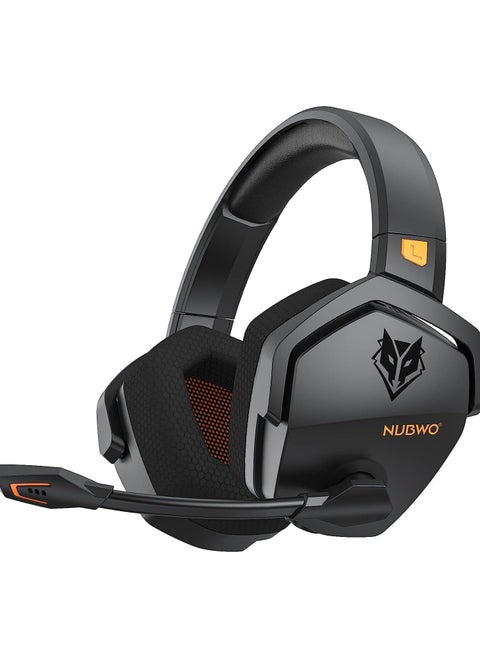 G06 Wireless Gaming Headset,Over-Ear Gaming Headphone with Microphone for PS5, PS4, PC, and Switch, Ergonomic Design,Black/Orange