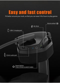 NUBWO G06 Wireless Gaming Headset,Over-Ear Gaming Headphone with Microphone for PS5, PS4, PC, and Switch, Ergonomic Design,Black/Orange  - Image 2