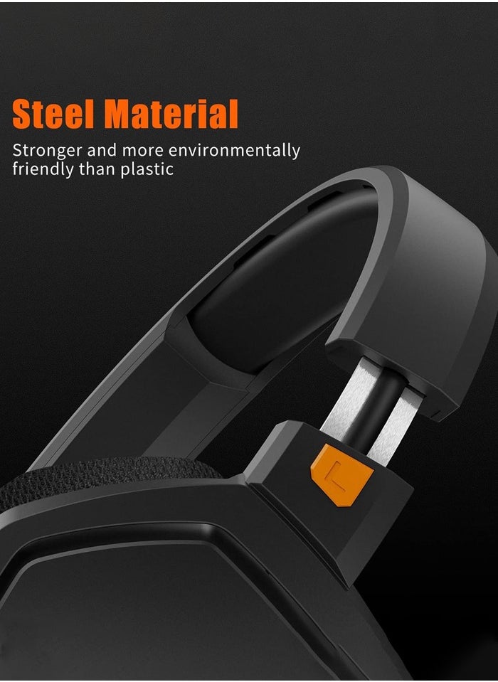 NUBWO - G06 Wireless Gaming Headset,Over-Ear Gaming Headphone with Microphone for PS5, PS4, PC, and Switch, Ergonomic Design,Black/Orange - Image 1