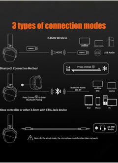 NUBWO G06 Wireless Gaming Headset,Over-Ear Gaming Headphone with Microphone for PS5, PS4, PC, and Switch, Ergonomic Design,Black/Orange  - Image 5
