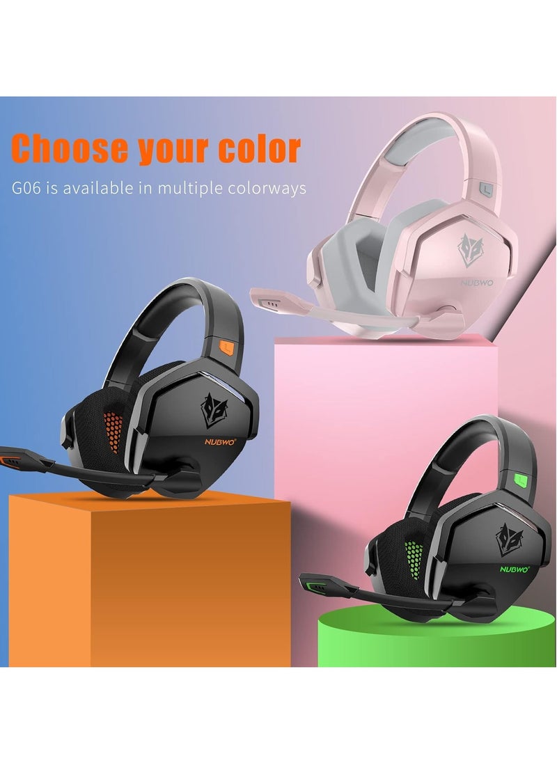 NUBWO - G06 Wireless Gaming Headset,Over-Ear Gaming Headphone with Microphone for PS5, PS4, PC, and Switch, Ergonomic Design,Black/Orange - Image 1