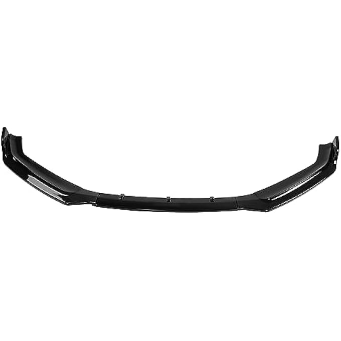 POENVFPO 3Pcs Car Modified Front Bumper Canard Lip Splitter Deflector Guard ABS Plastic Fins Body Spoiler Shovels Black Carbon Fiber Style for S-Line B9 2017 2018 (Glossy Black) - Image 2