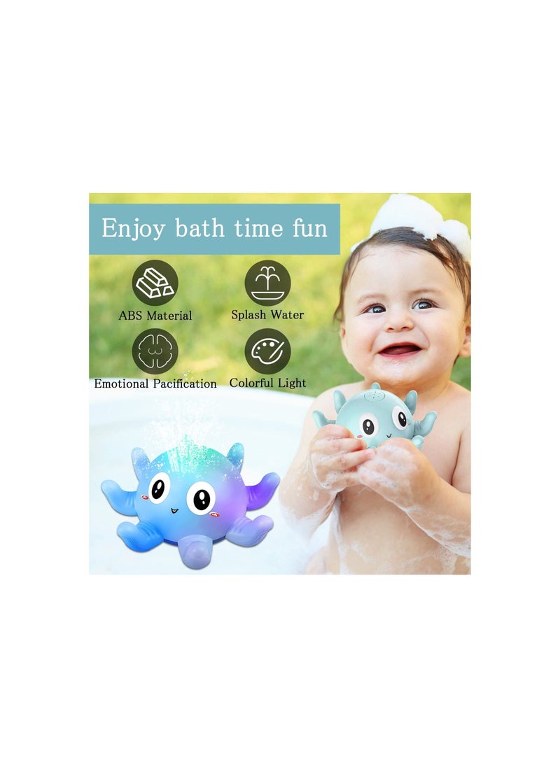 Generic - Baby Bath Toy With Light, Octopus Bath Toy From 1 To 2 Years Automatic Induction Spray Water Toy, Gifts For Children Toddlers (Blue) - Image 1