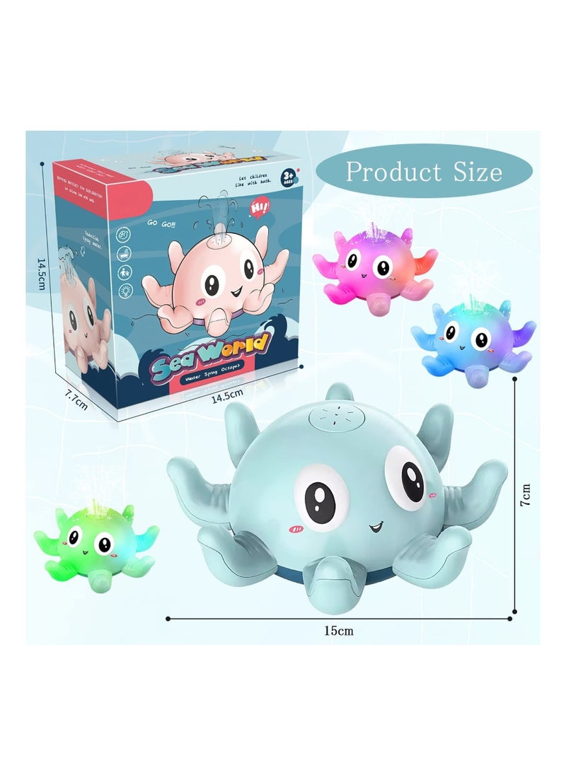 Generic - Baby Bath Toy With Light, Octopus Bath Toy From 1 To 2 Years Automatic Induction Spray Water Toy, Gifts For Children Toddlers (Blue) - Image 1