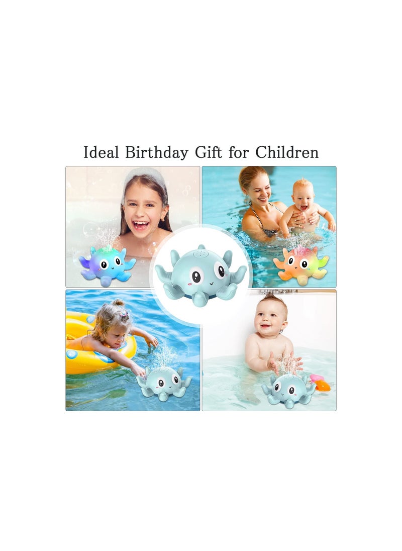 Generic - Baby Bath Toy With Light, Octopus Bath Toy From 1 To 2 Years Automatic Induction Spray Water Toy, Gifts For Children Toddlers (Blue) - Image 1