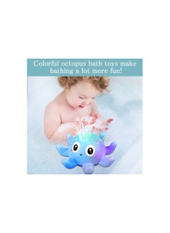 Generic Baby Bath Toy With Light, Octopus Bath Toy From 1 To 2 Years Automatic Induction Spray Water Toy, Gifts For Children Toddlers (Blue)  - Image 3
