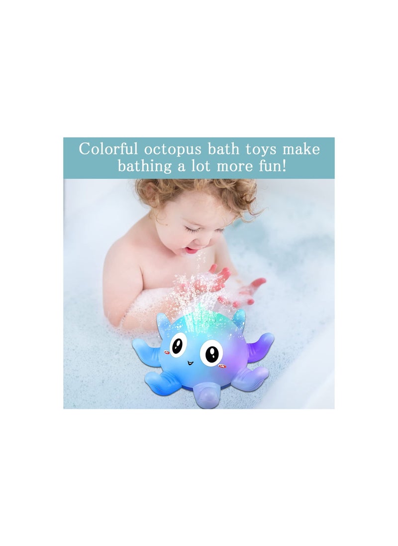Generic - Baby Bath Toy With Light, Octopus Bath Toy From 1 To 2 Years Automatic Induction Spray Water Toy, Gifts For Children Toddlers (Blue) - Image 1