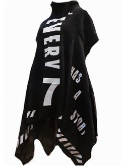 Generic Women tricot printed asymmetrical sweater pullover high neck  - Image 2
