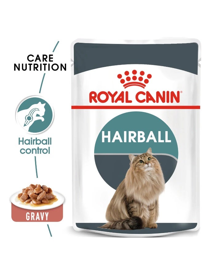 رويال كانين طعام قطط رطب Hairball Care – ظرف ٨٥ جم | قطط بالغة | التحكم بكرات الشعر ودعم الهضم