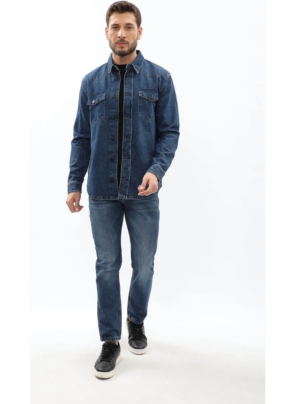 MARKAPIA HOME Men's Regular Fit Jean Shirt