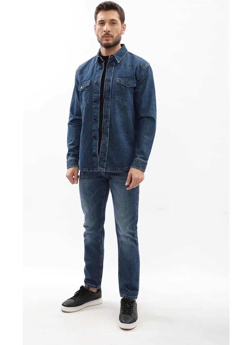 MARKAPIA HOME Men's Regular Fit Jean Shirt