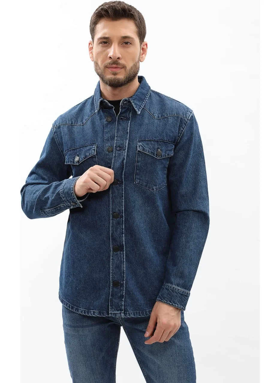 MARKAPIA HOME Men's Regular Fit Jean Shirt