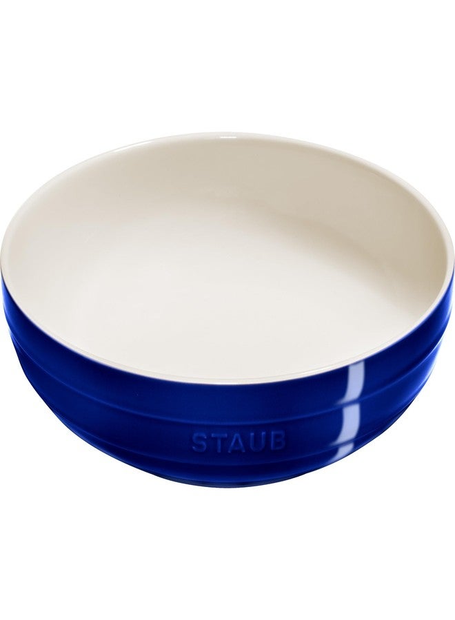 Staub Ceramic 11.5-inch Shallow Serving Bowl - Dark Blue - Image 1
