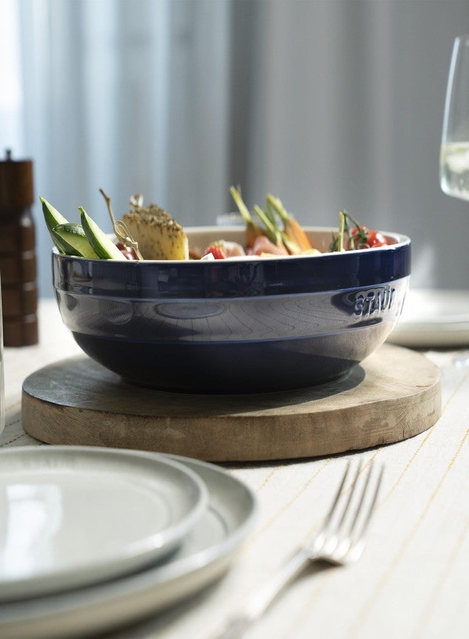 Staub Ceramic 11.5-inch Shallow Serving Bowl - Dark Blue - Image 3