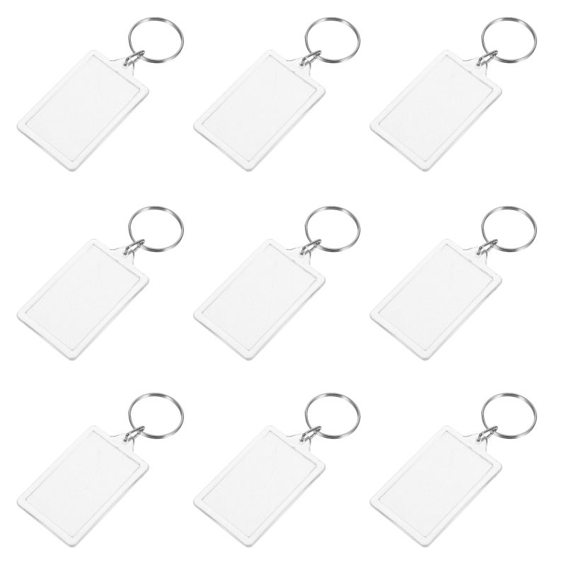16pcs Photo Frame Key Clear Blank Picture Frame Key Chain - Image 1