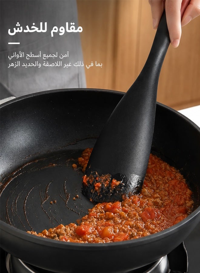 مجموعة من 3 ملاعق ومسطحات سيليكون للطبخ، مناسبة لأواني الطهي غير اللاصقة، متعددة الاستخدامات للخبز والطبخ والتقديم والخلط والتقليب والغرف والكشط - قطعة واحدة متينة وخالية من مادة BPA، آمنة للغسل في غسالة الأطباق - Image 5