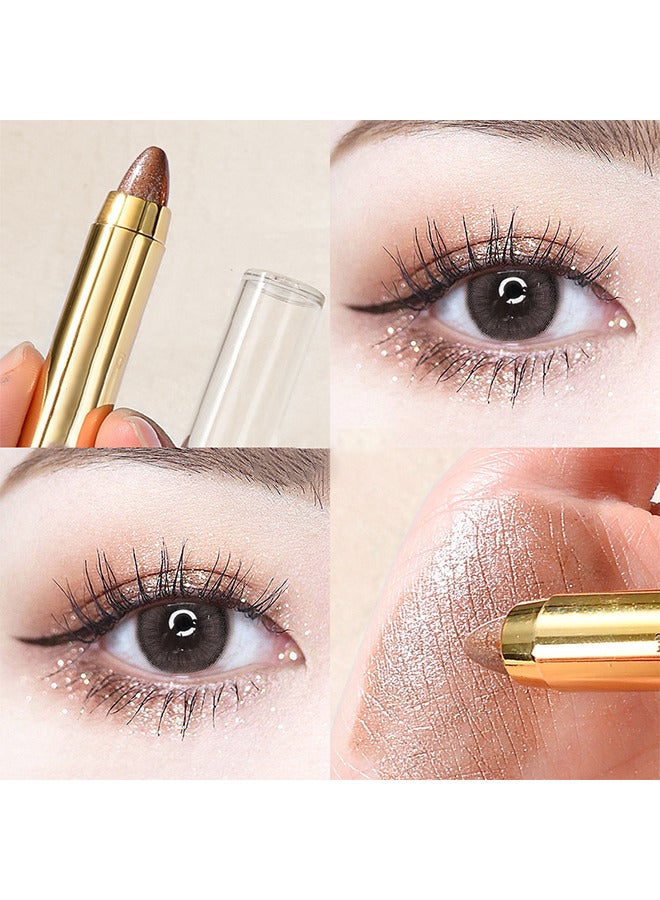 YOUNG VISION Eyeshadow Stick Double End Metallic Shimmer Highlighting Soft Pigmented Shiny Waterproof Longlasting Eye Shadow Pencil for Women - Image 3