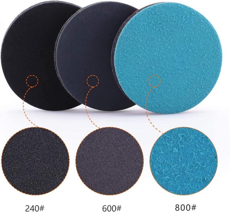 ZFE 5Inch Glass polishing Pads, 10Pcs Wool Felt Disc Glass Polishing Kit Buffing Pads Sanding Discs with Backing Pad and M14 Drill Adapter for Rotary Tools Polish Glass and Metal - Image 4