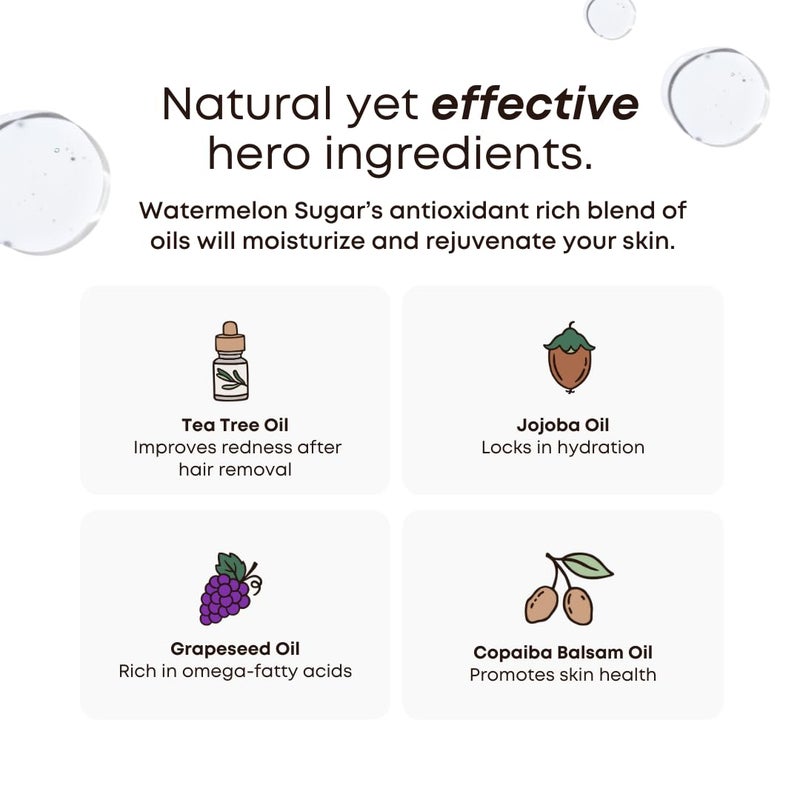 Bushbalm Ingrown Hair and Razor Bumps Routine - Moisturize and Soothe After Shave Skincare for Sensitive Areas - Includes Ingrown Hair Oil (30 ml) and Exfoliating Scrub (236 ml) - Watermelon Sugar - Image 4