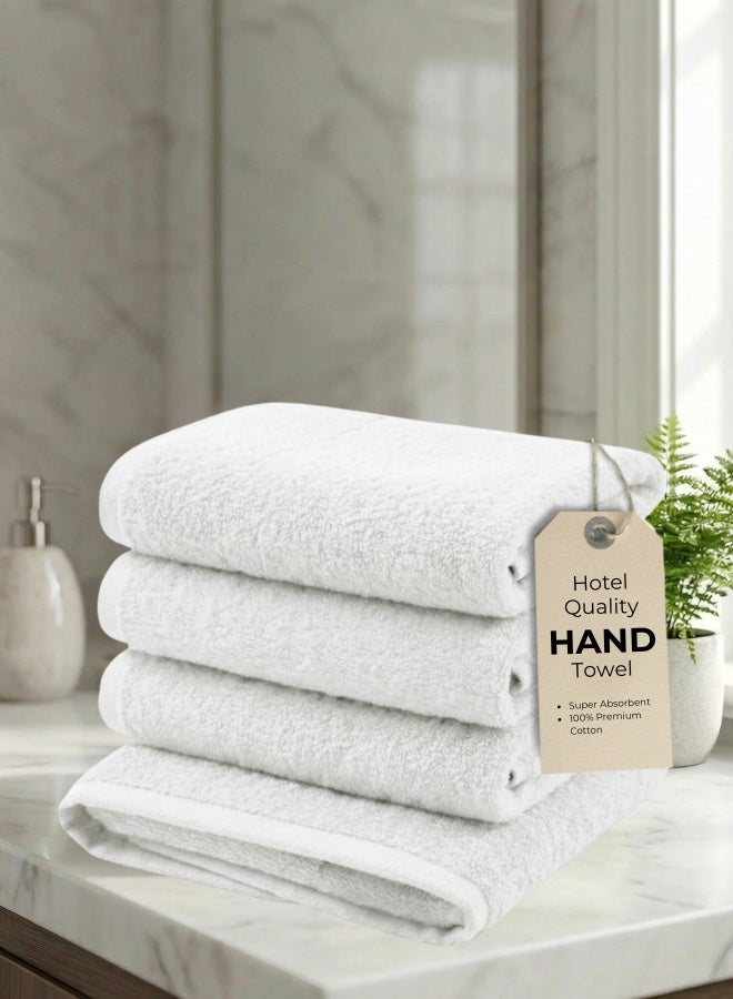 بيرل كوست انترناشيونال Pearl Coast Luxury Hand Towel Set (Pack of 4) – 50x80cm Premium 100% Cotton, 630 GSM – Ultra Soft, Highly Absorbent Hotel & Spa Quality Towels - Image 1