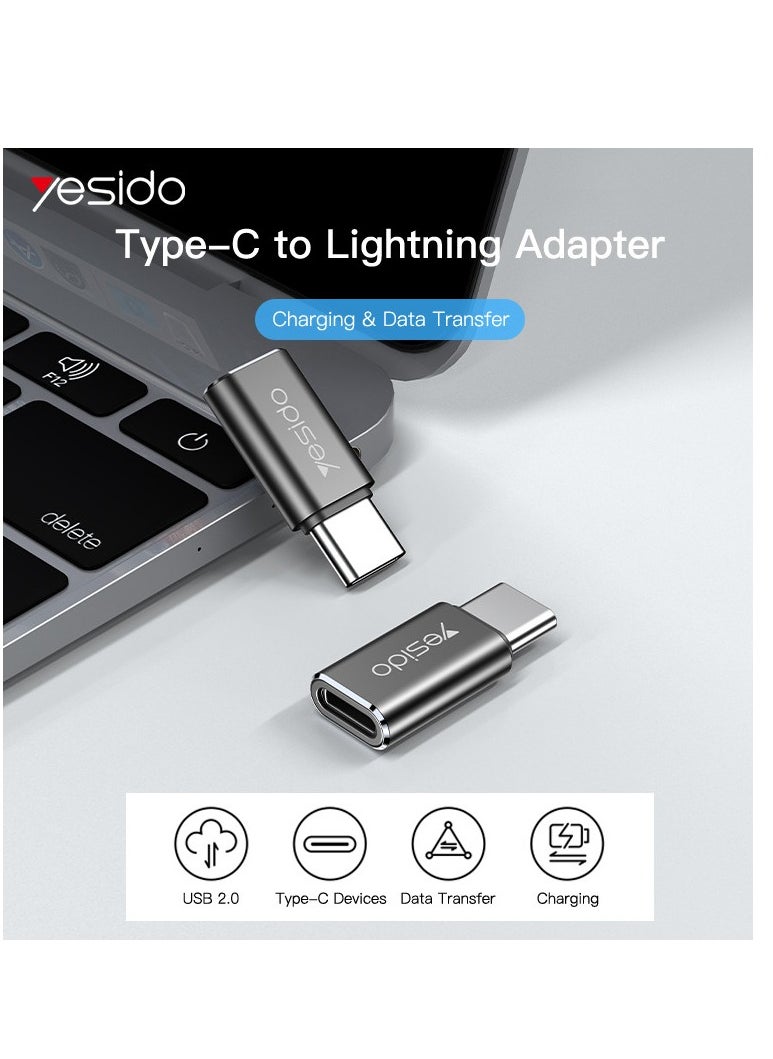 Yesido Lightning to USB C Adapter Support Fast Charging & Data Sync,Lightning Female to USB C Male Adapter Type C Charger Converter Cord Cable Compatible with iPhone  - Image 2