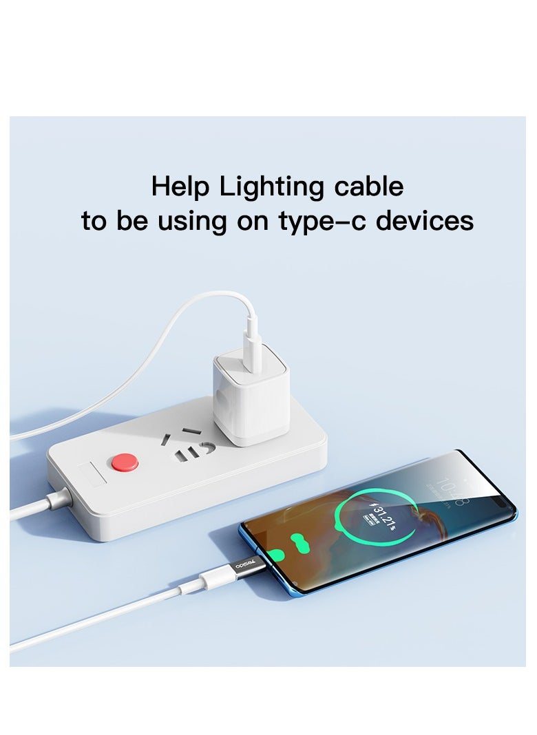 Yesido Lightning to USB C Adapter Support Fast Charging & Data Sync,Lightning Female to USB C Male Adapter Type C Charger Converter Cord Cable Compatible with iPhone  - Image 5