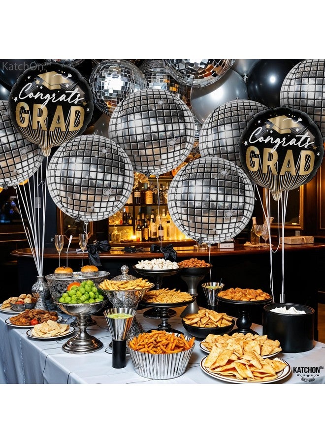 KatchOn, Congrats Grad Balloon Set - Big, 18 Inch, Pack of 8 | Congrats Grad Balloons, Graduation Decorations 2025 | Disco Ball Balloons, Graduation Decorations Class of 2025 | Disco Ball Decoration - Image 5
