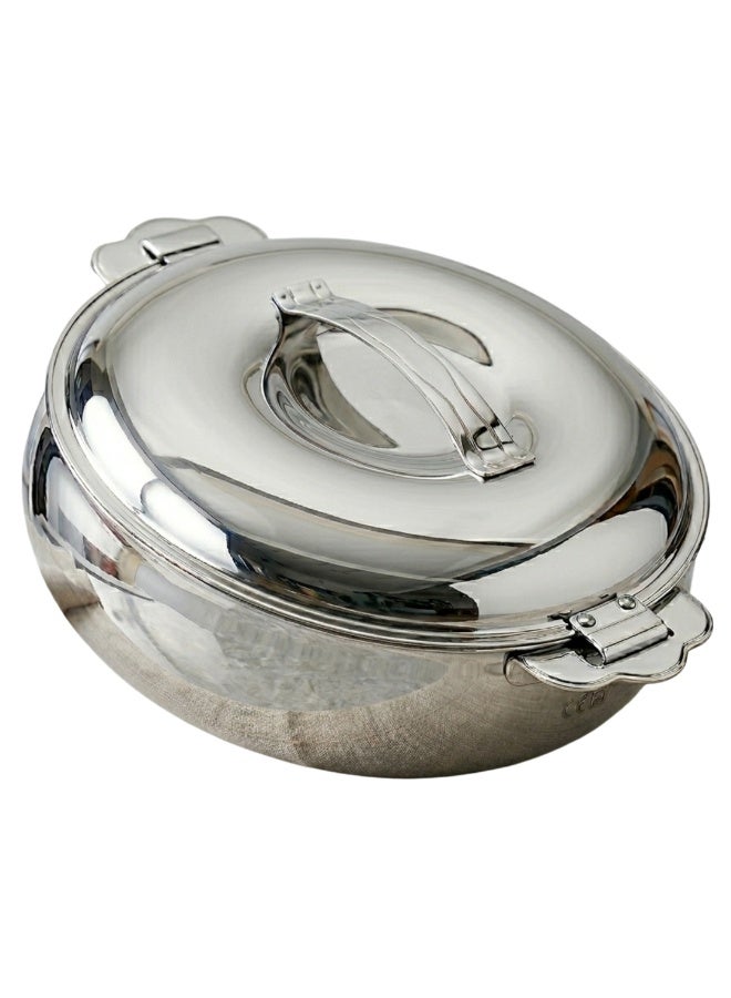 SEAGULL Hotpot Crown | Premium Insulated Stainless Steel Casserole | Keeps Food Hot & Fresh for Hours | Leak-Proof | Elegant Crown Design Steel Finish- 2500ML - Image 1
