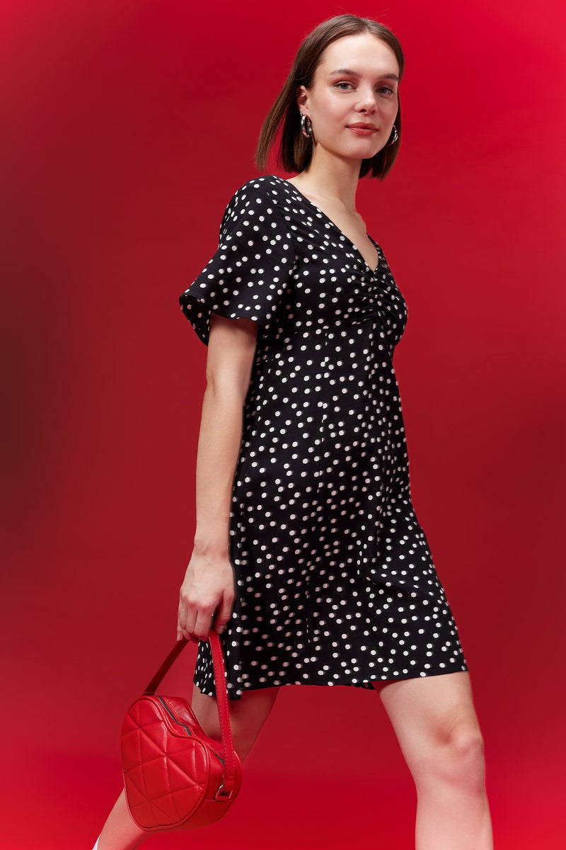 DeFacto Woman V-Neck Floral Mini Dress  - Image 1