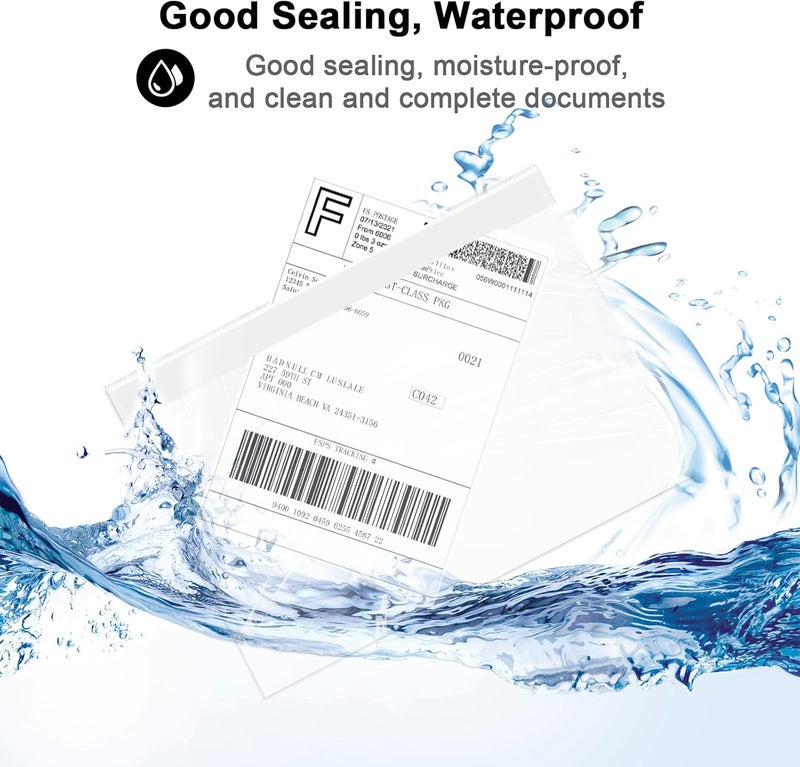 NefLaca 500 PCS shipping label sleeves, 7.5"x 5.5" Shipping Label Envelopes, Clear envelopes Adhesive Top Loading Packing List - Image 5