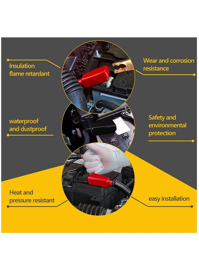 Generic Battery Terminal Covers Insulating Sleeves for Positive and Negative Cables Red and Black 4 Pack Ideal for Boats and Cars  - Image 2