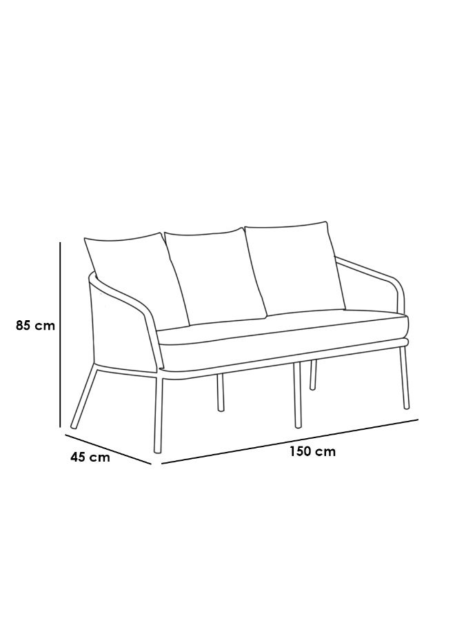 سامبا راتان مجموعة سوشيال بريموم للأثاث الخارجي – أريكة رمادية مع 2 كرسي متناسق - Image 2