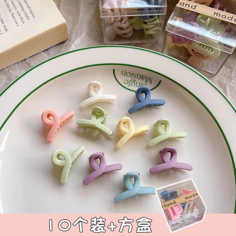 Generic Mini Scrub Hair Claw Clips for Fringe J1047C Cross-Square Box 10 Pack