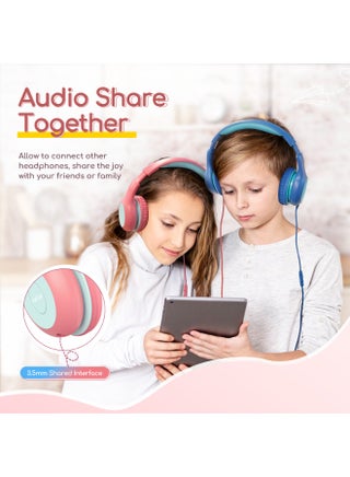 EarFun Kids Headphones with Mic, Wired Headphones Kids 85/94dB Volume Limit, Sharing Function, Stereo Sound Adjustable Headband Children Headphone for School/Travel/Phone/Tablet - view 3