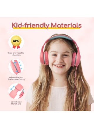 EarFun Kids Headphones with Mic, Wired Headphones Kids 85/94dB Volume Limit, Sharing Function, Stereo Sound Adjustable Headband Children Headphone for School/Travel/Phone/Tablet - view 5