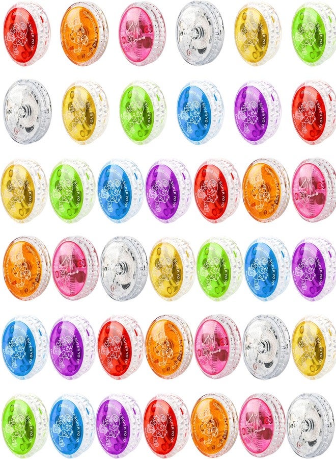 Flahard 40 Pcs Colorful Light up Yo Yo Ball Bulk LED Responsive Ball Auto Return Bearing Balls Yoyo for Kids Beginner Birthday Classroom Bag Fillers Prizes Gifts, 8 Colors - Image 1